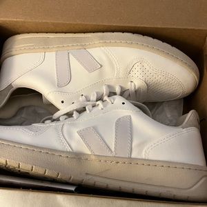 Veja white tennis shoes womens